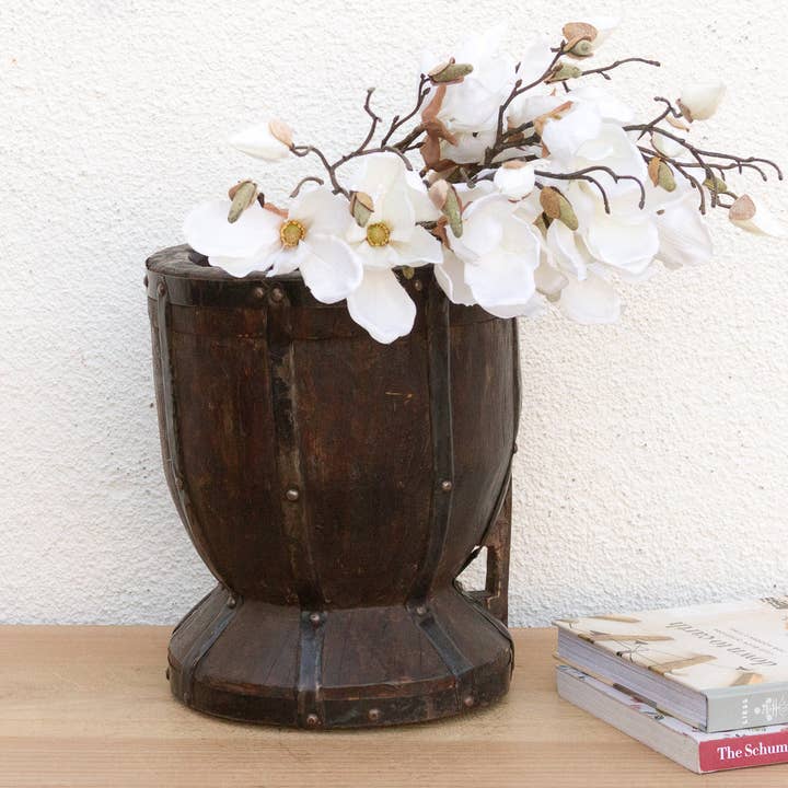 Oversize Vintage Metal Strap Ukali Vessel for wholesale by De-cor