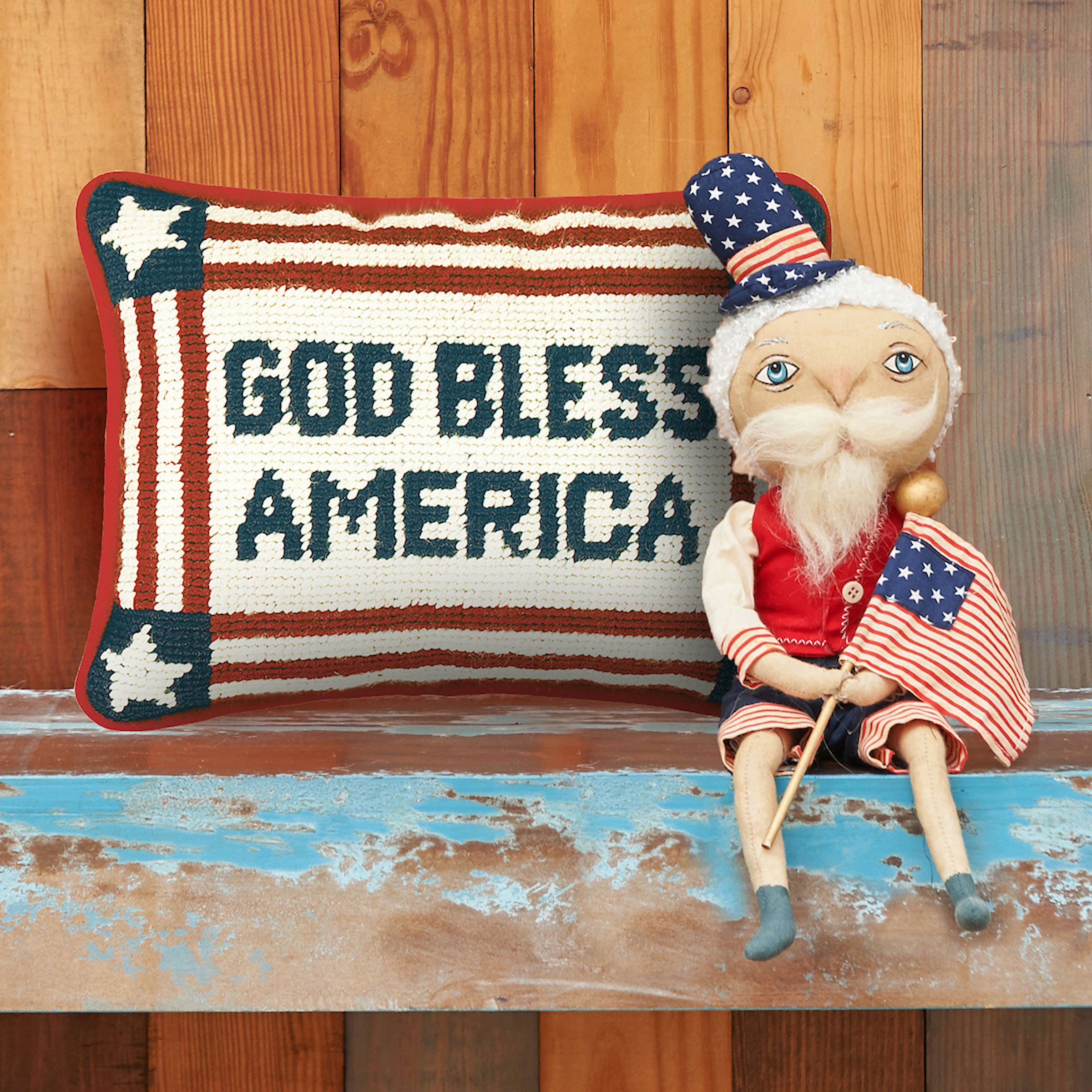 C&F Home - Wholesale Throw/Decorative Pillow - SALE Patriotic God Bless America 4th Of July Throw Pillow2