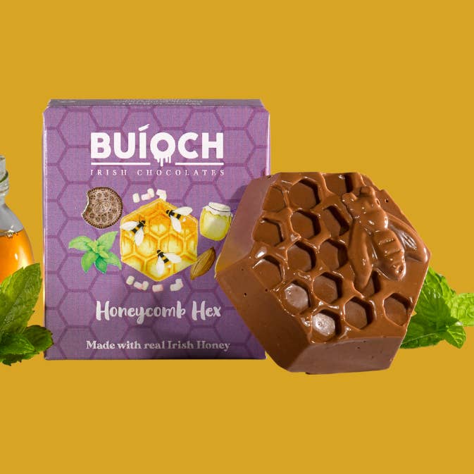 Mint Honeycomb Hex - Milk Chocolate for wholesale by BuÃoch Irish Chocolates