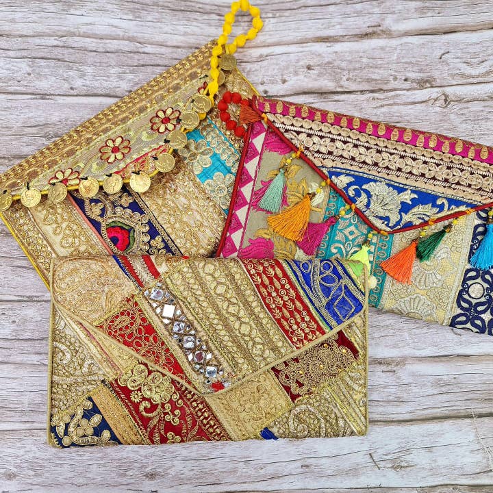 Sac enveloppe en provenance d'Inde pour la vente par Hecho a mano