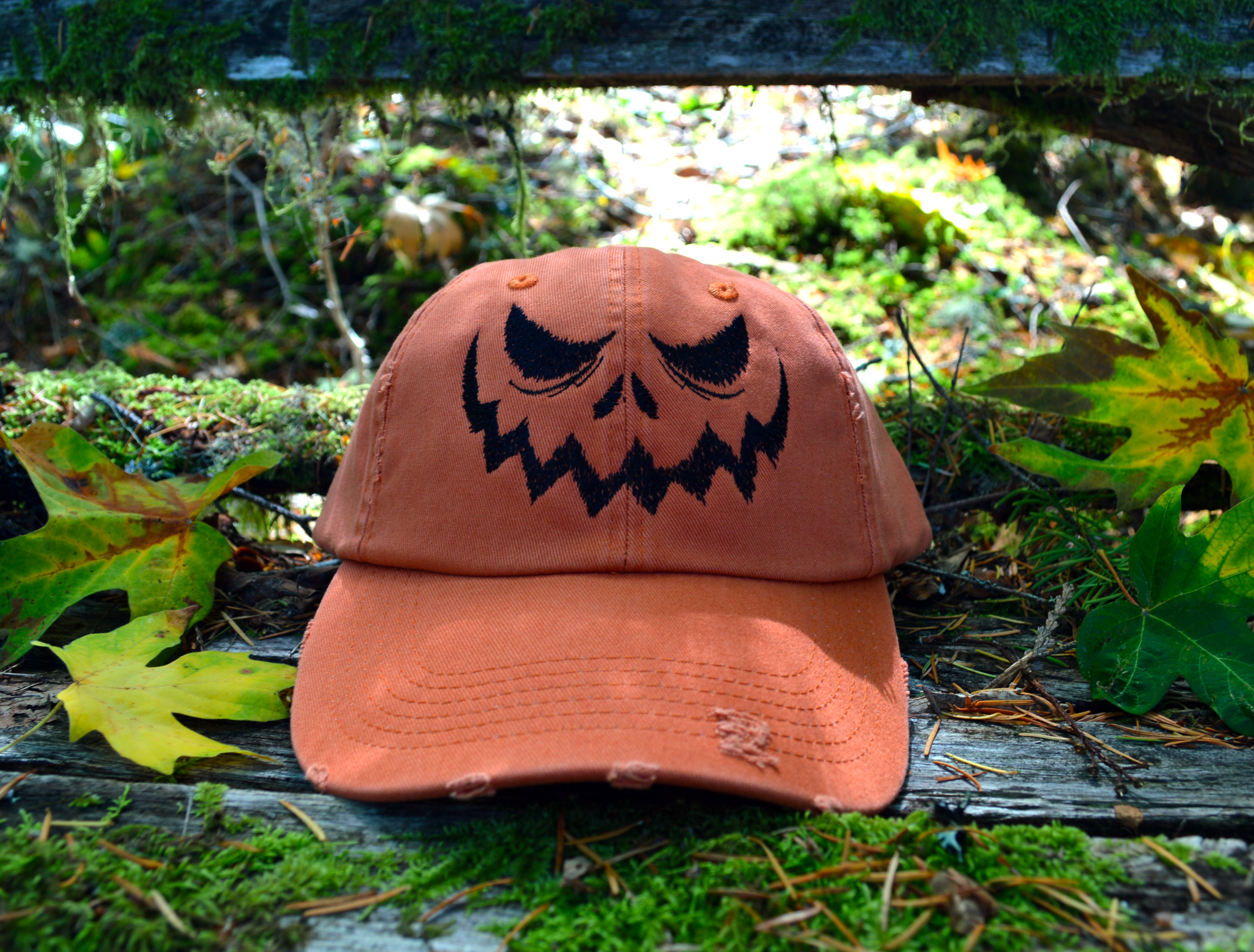 Thread By Dawn - Wholesale Baseball Cap - Unisex - Jack O' Lantern Embroidered Baseball Hat6
