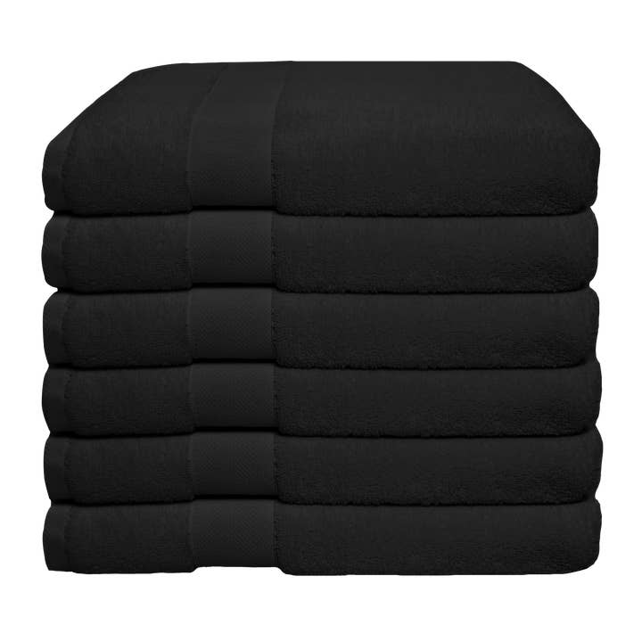 Cozablu Home - Wholesale Towel Set - 7 Pack Towel Set 100% Cotton 700 GSM Luxurious Black4
