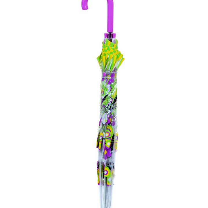 Purple Butterfly PVC Umbrella for Children from Bugzz for wholesale on Faire