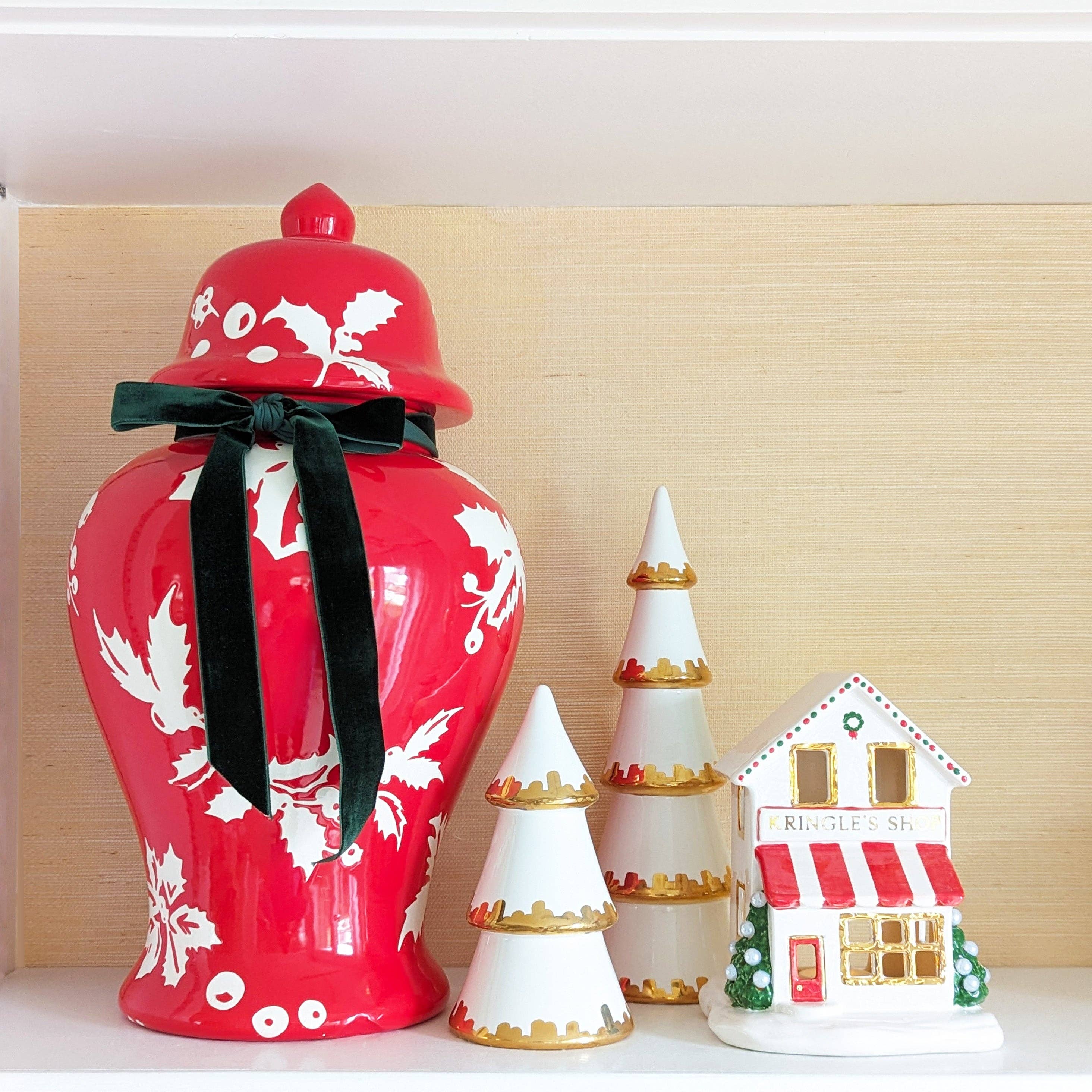 Lo Home | Ruby Clay – wholesale Decorative jar – Deck the Halls Ginger Jars in Red5