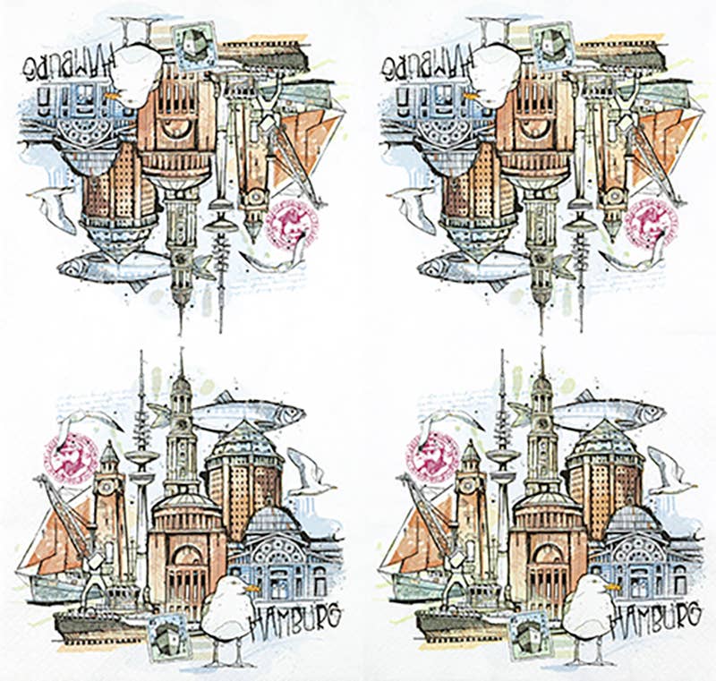 Home Fashion - Carl Dietrich GmbH – wholesale Disposable napkin – Lunch Napkins Hamburg Graphic1