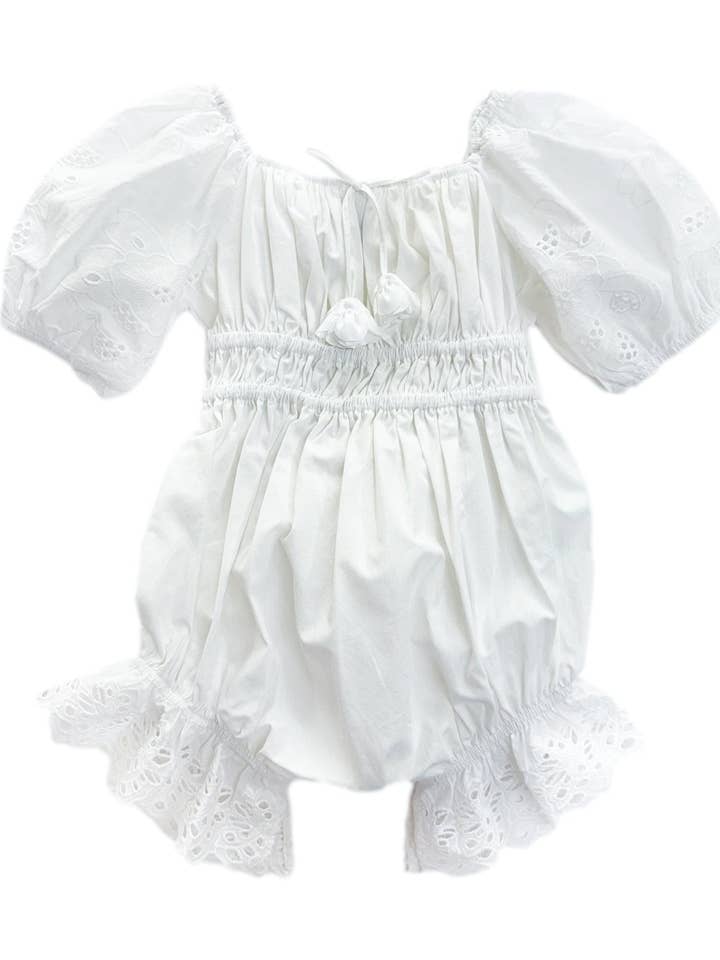 Petite Maison Kids - Vendita all'ingrosso Tutina (senza piedini) - Neonati - Pagliaccetto bianco in cotone Blanca0