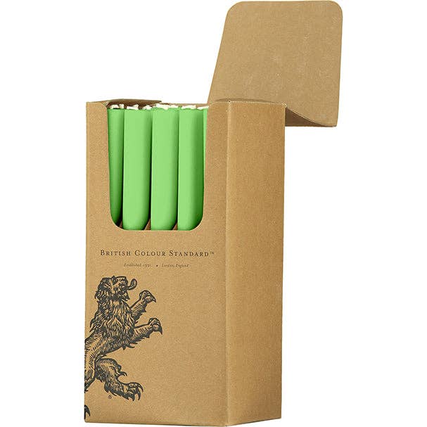 Græsgrønne øko-middagslys, 25 pr. Pakke for engroshandel hos BRITISH COLOUR STANDARD - Europe