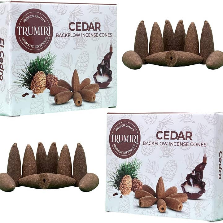 Cedar Backflow Cones - Pack of 2, 20 backflow Cones for wholesale by TRUMIRI Incense Candles & Aromatherapy