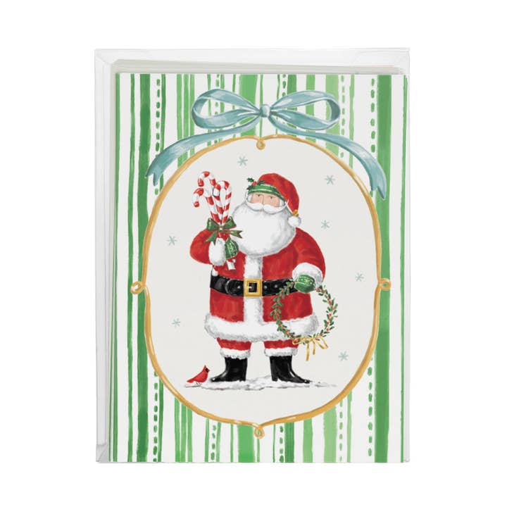 Candy Cane Santa Christmas SKU KT80949 for wholesale by Tree-Free Greetings
