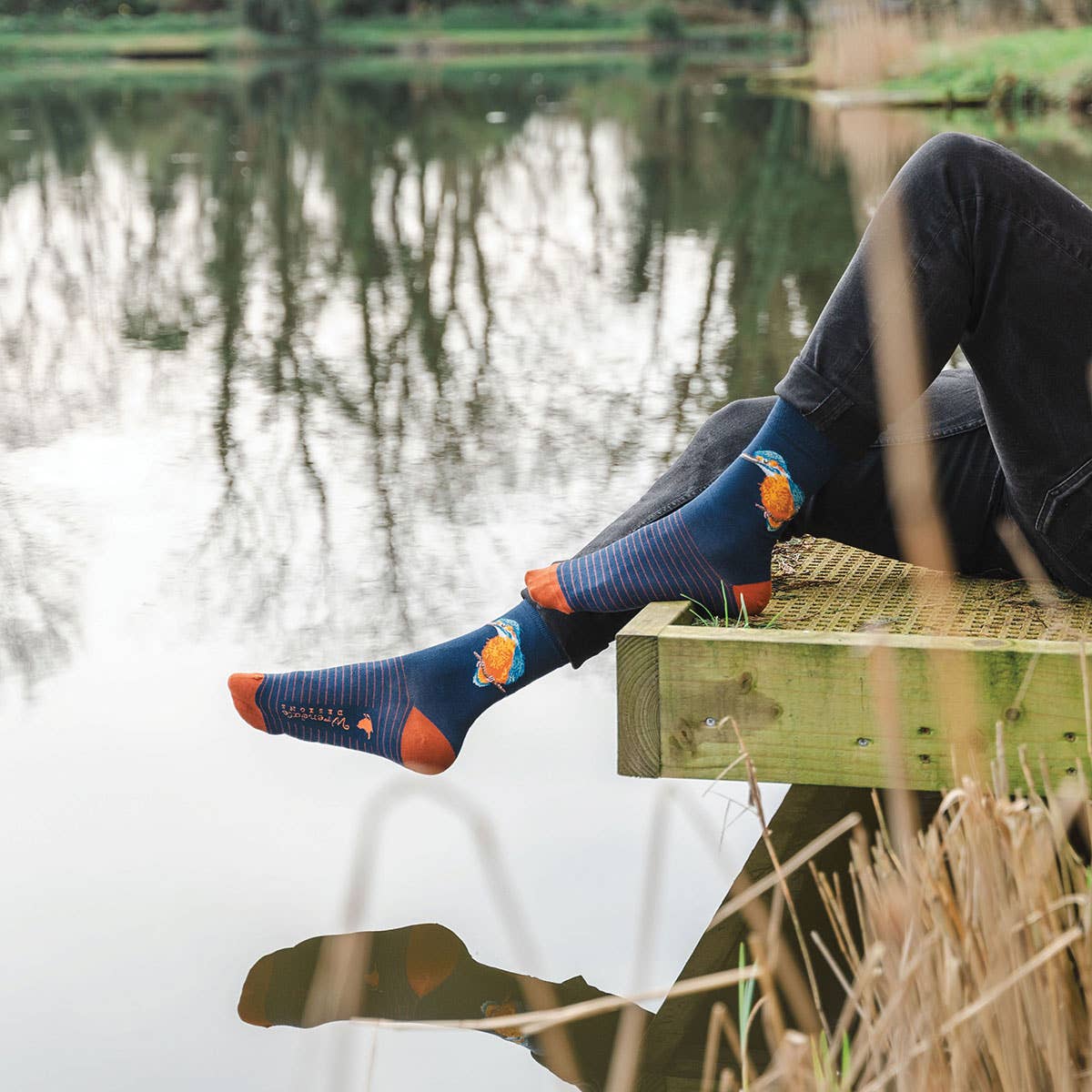 Wrendale Designs - Wholesale Socks - Men's - Men's Sock - The Riverband Kingfisher1