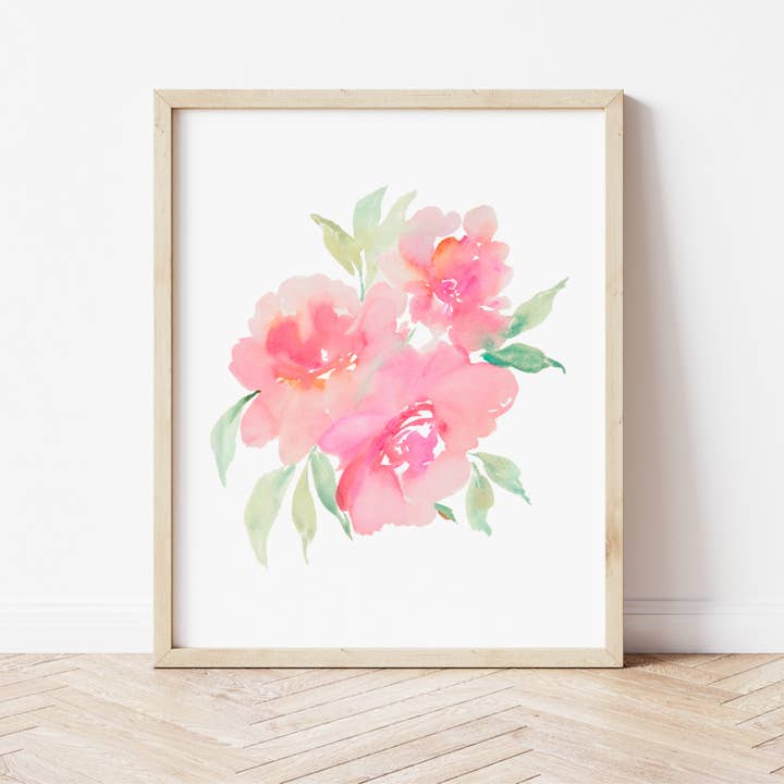 Pink Blooming Roses Art Print for wholesale by Pia Chella