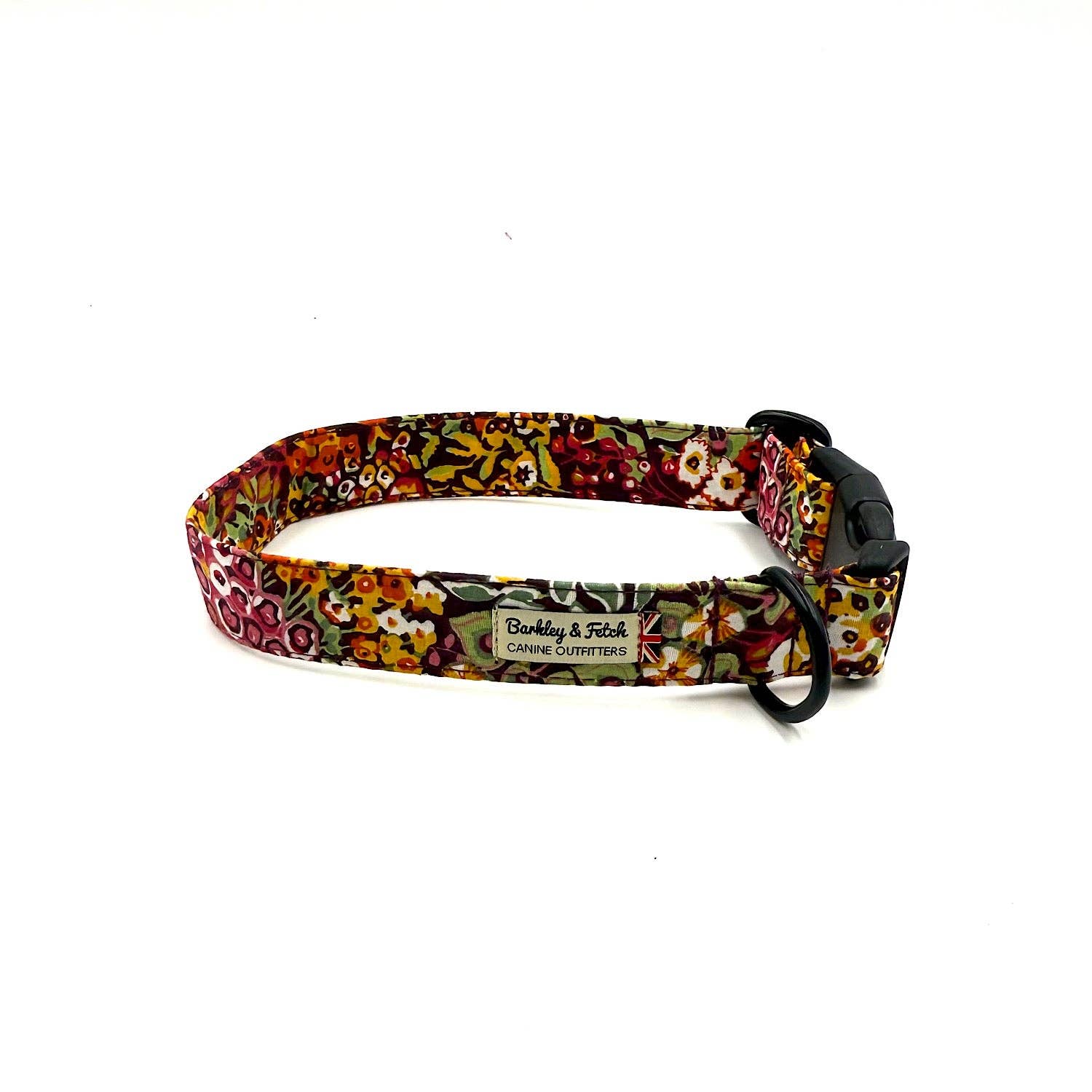 Barkley and Fetch – wholesale Pet collar – Dog – Orange Ditsy Floral Print Dog Collar1