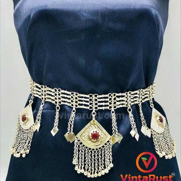 vintarust - Wholesale Belt - Women's - Tribal Boho Belly Chain, Afghan Kuchi Belly Dance Belt4
