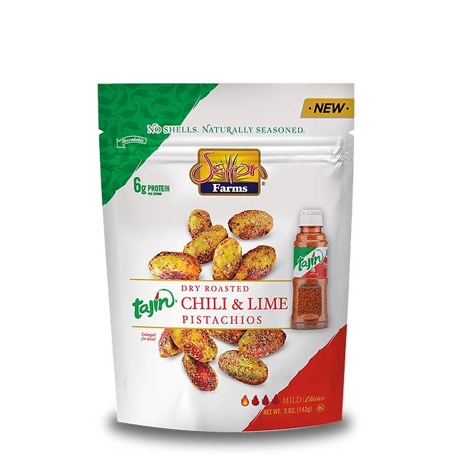 Setton Farms Dry Roasted Seasoned Kernels, Tajin Chili LIme for wholesale by Setton Pistachio of Terra Bella