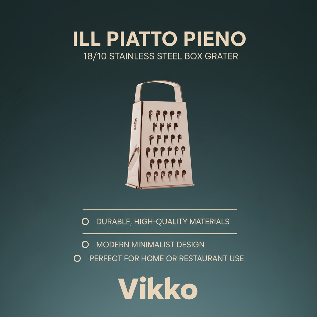 Kadra Kitchenware - Vente Râpes - Ill Piatto Pieno - Râpe à 4 faces en acier inoxydable 18/103