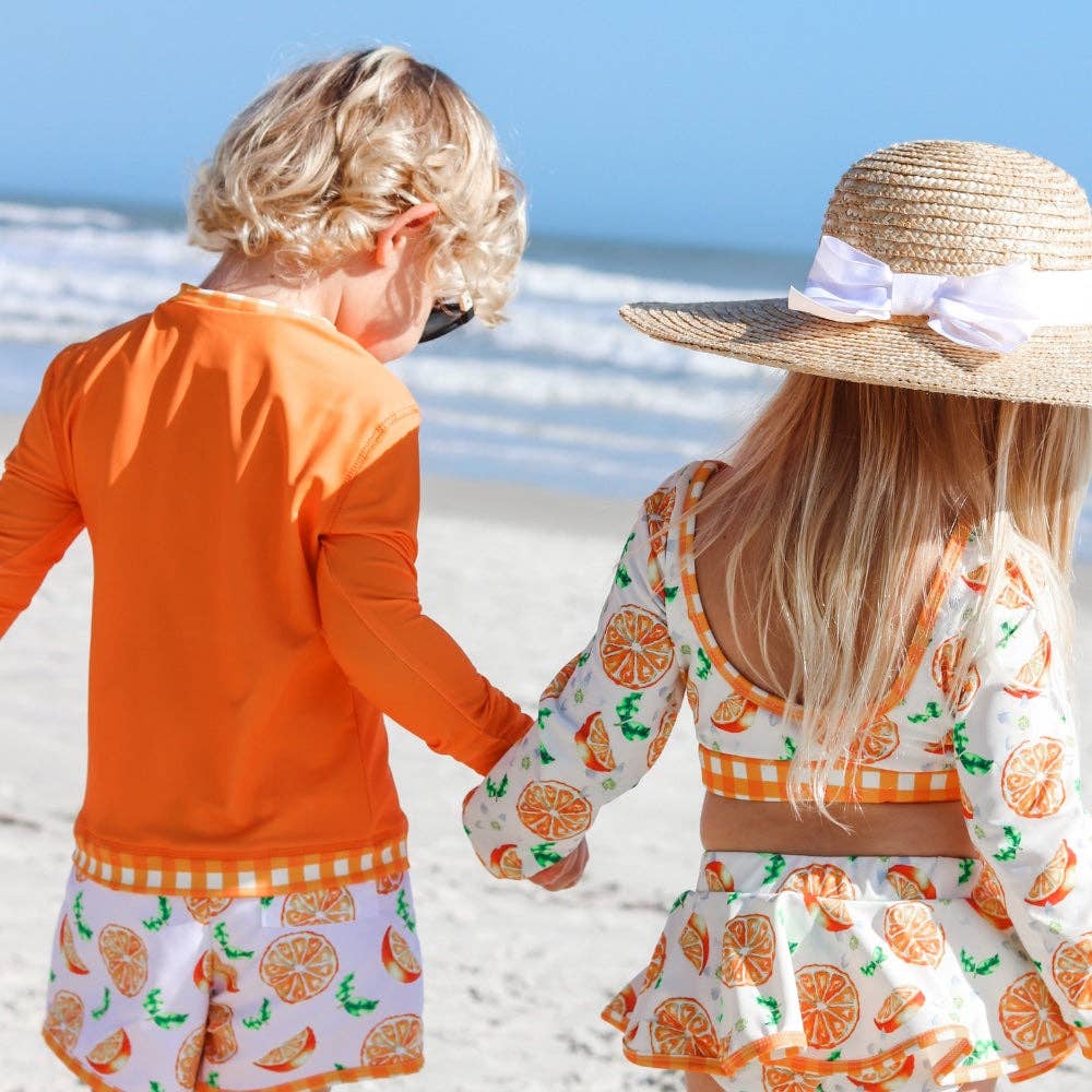 Sugar Bee Clothing - Wholesale Swim Shorts - Kids - Boys Summer Swim Shorts - Oranges0