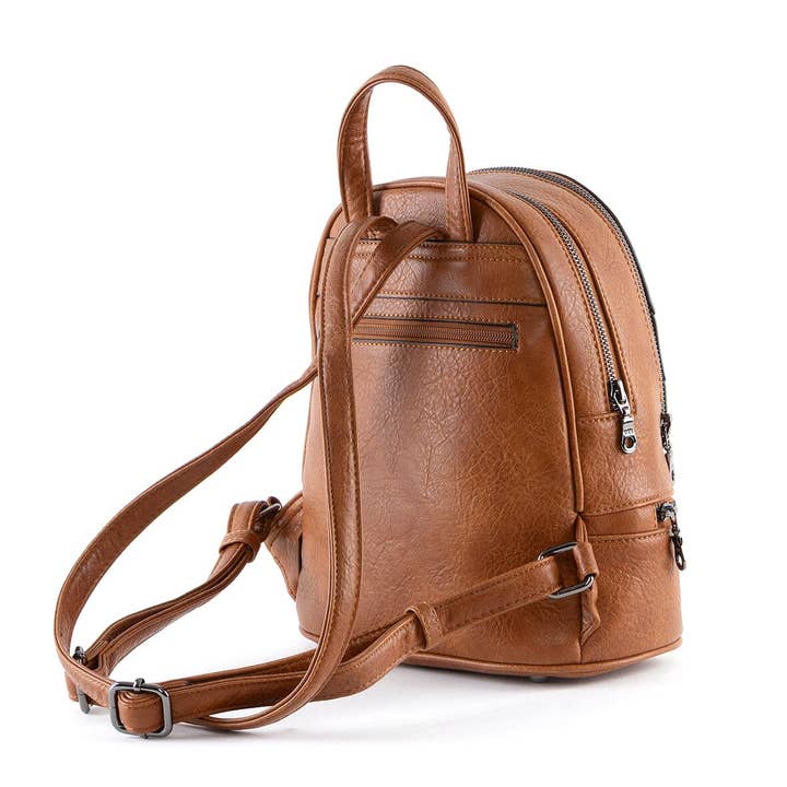 Erium Backpack with 2 Compartments for Women Camel for wholesale on Faire1