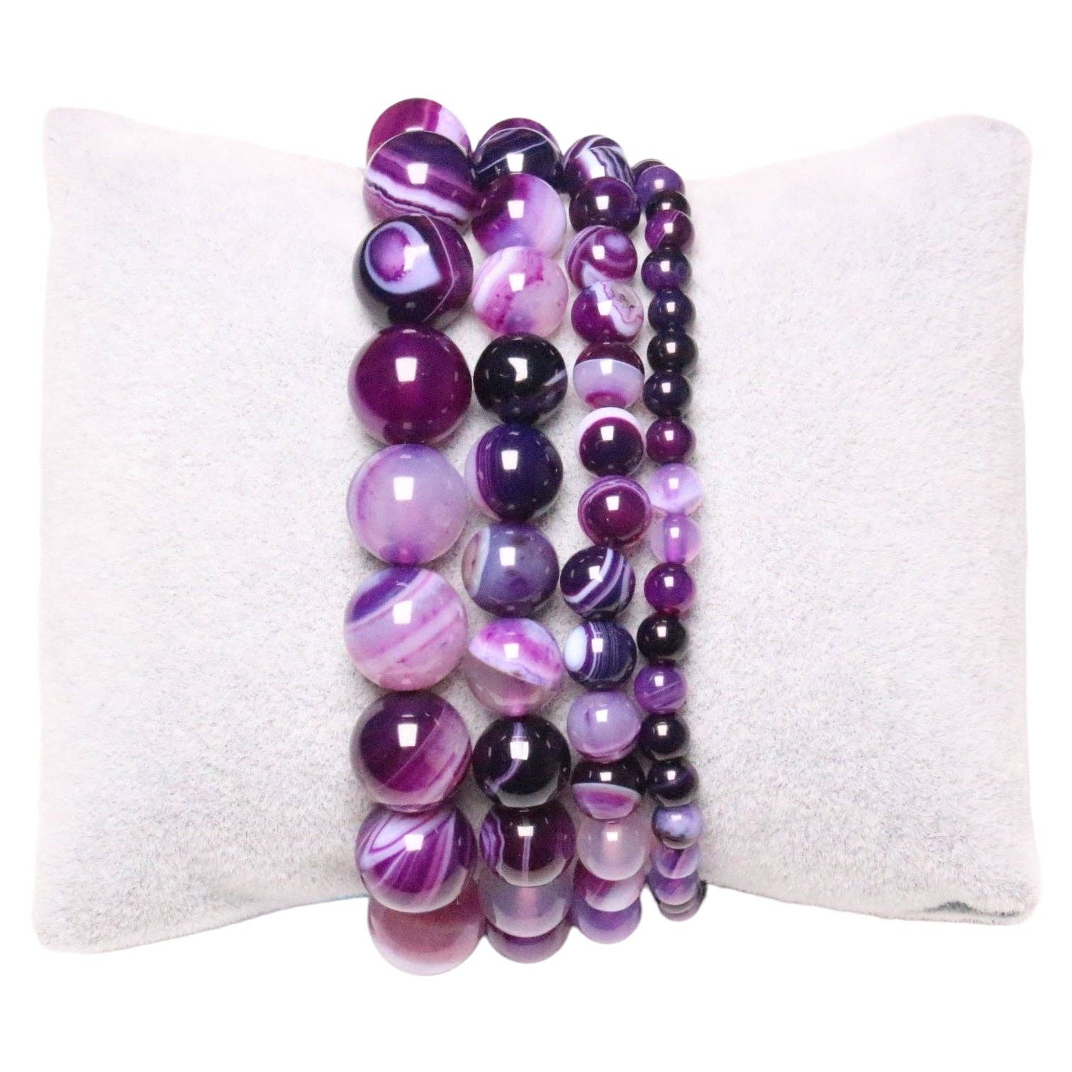 Foliesbijoux - Wholesale Beaded Bracelet - Purple Agate Bracelet A0