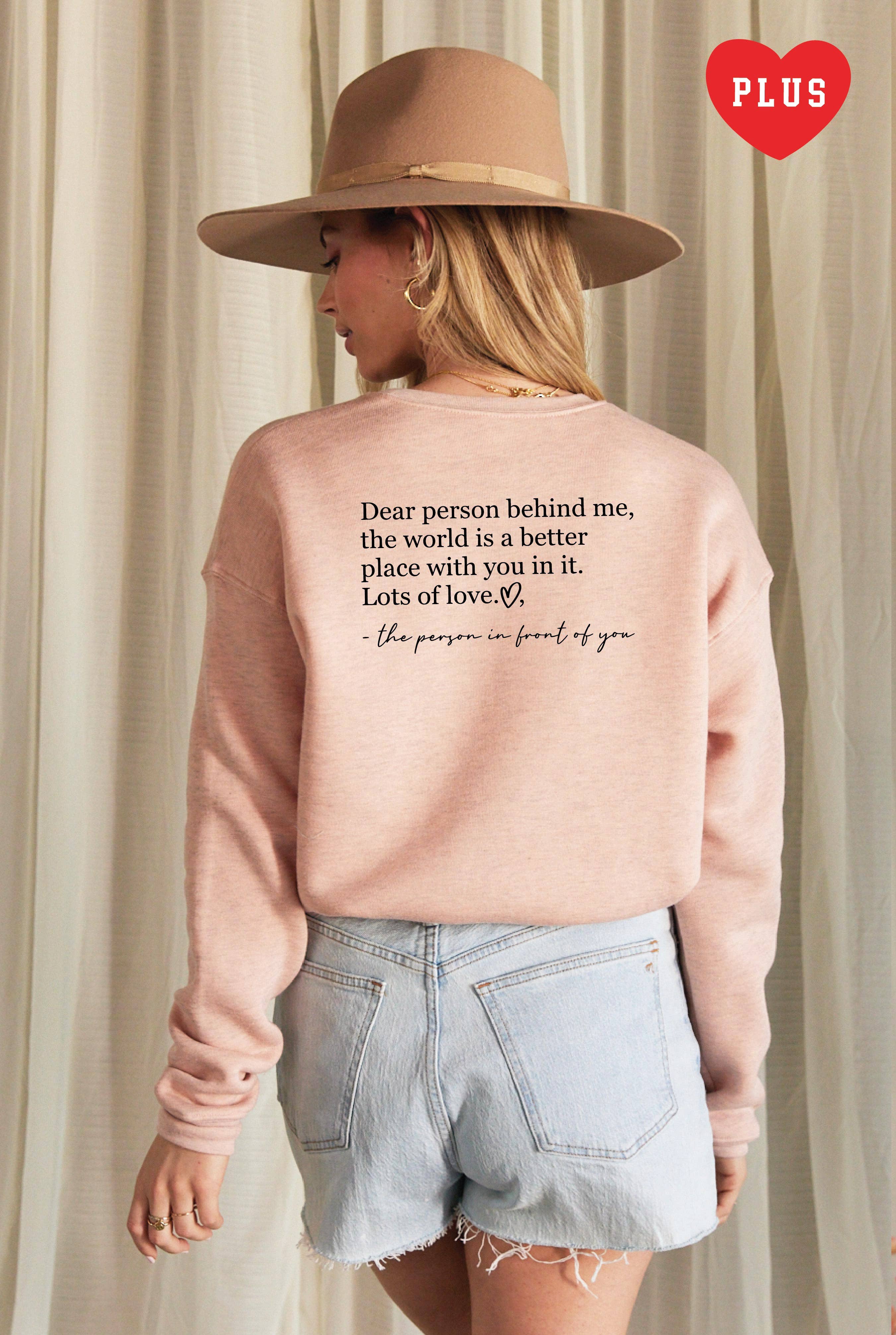 OAT COLLECTIVE - Wholesale Graphic Sweatshirt - Women's - DEAR PERSON BEHIND ME  Plus Graphic Sweatshirt18