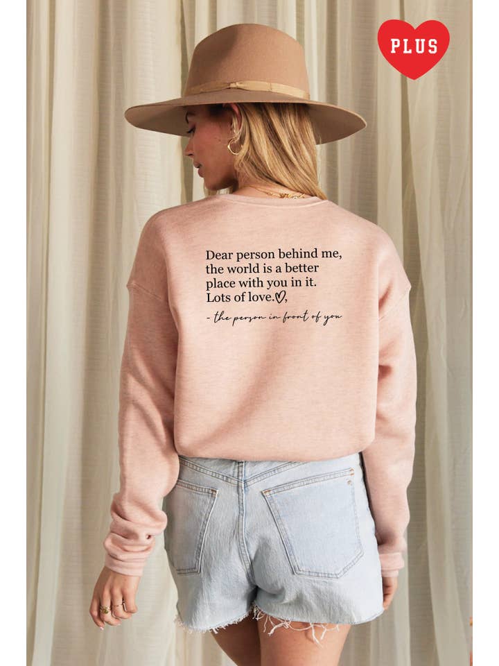 OAT COLLECTIVE - Wholesale Graphic Sweatshirt - Women's - DEAR PERSON BEHIND ME Plus Graphic Sweatshirt18