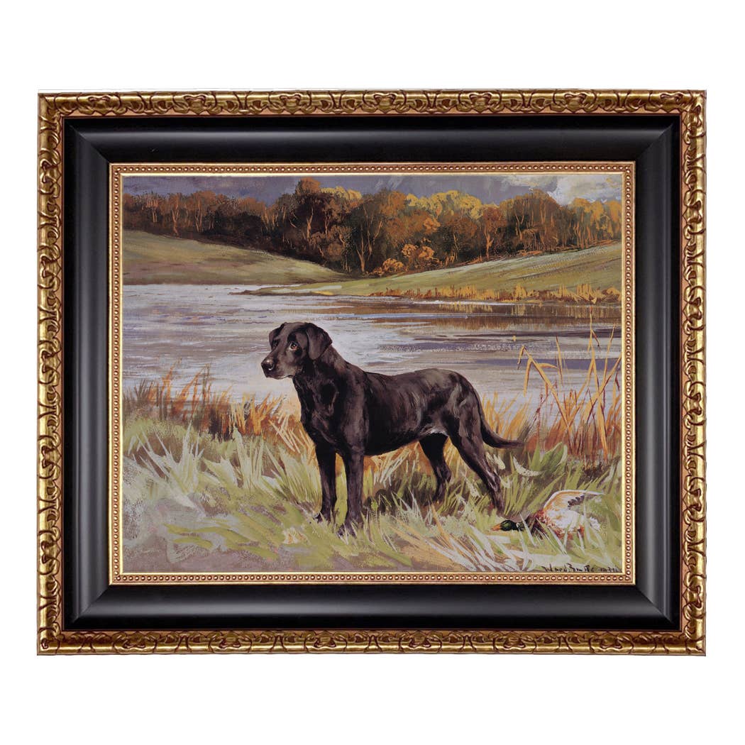 Madison Bay Co. - Historical Home Decor Reproductions - Wholesale Art Print - Labrador Retriever with Duck Framed Painting Print on Canvas59