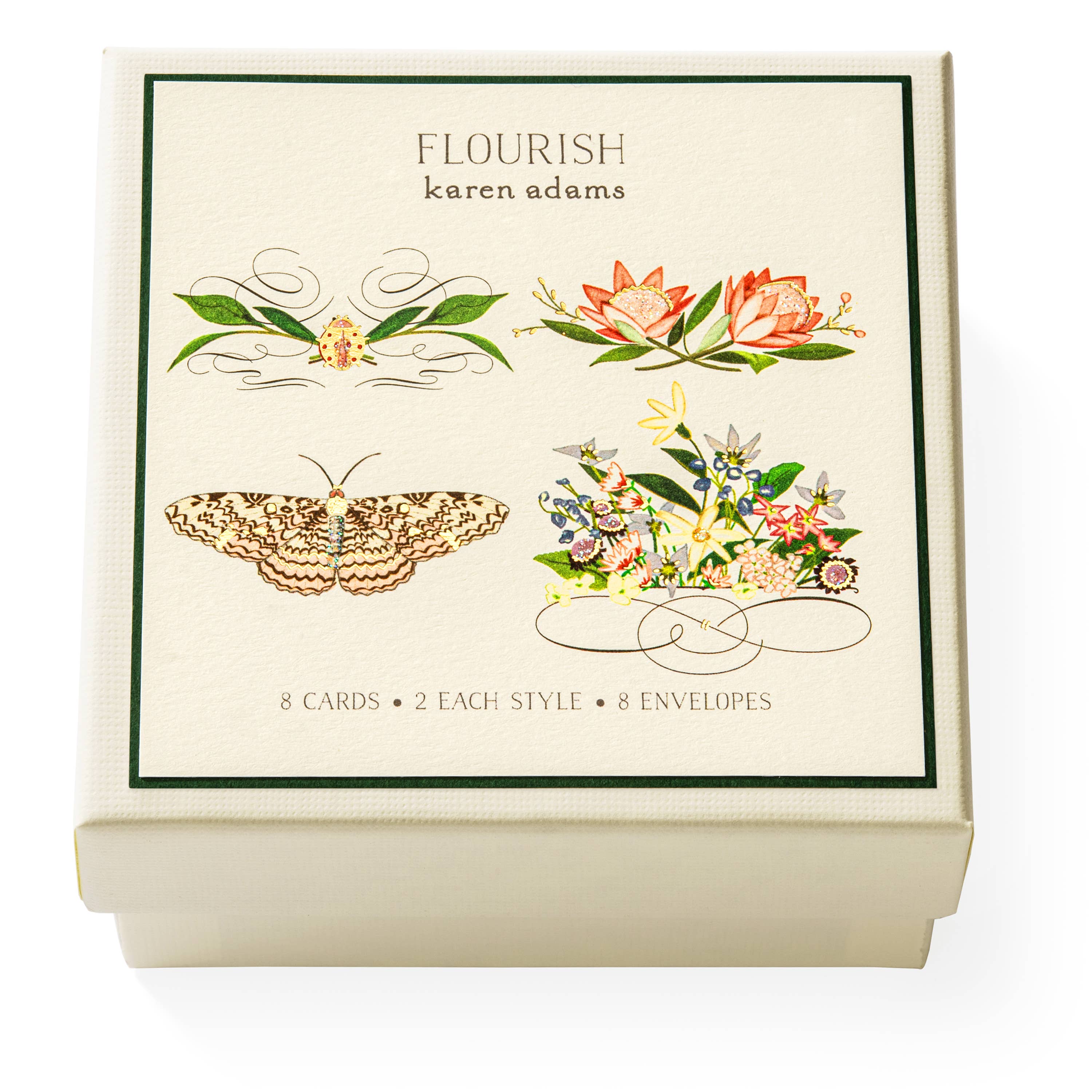 Karen Adams Designs - Wholesale Stationery/Notecard Set - Flourish Gift Enclosure Box0