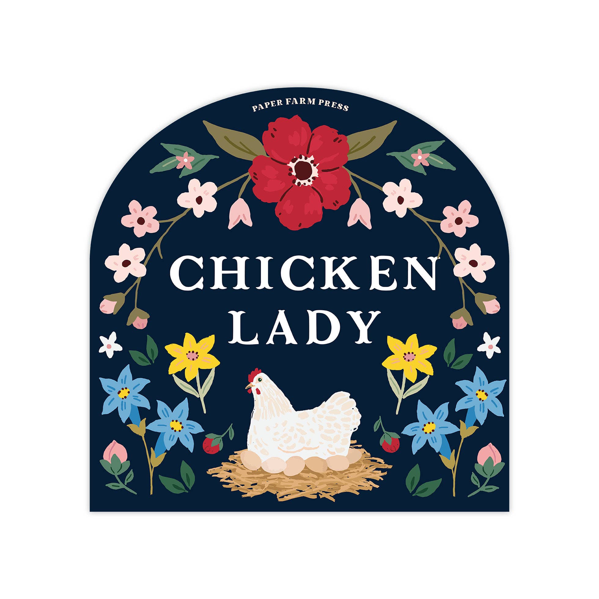 Paper Farm Press - Vente Autocollants pour téléphone et ordinateur portable - Autocollant Décalcomanie Poule