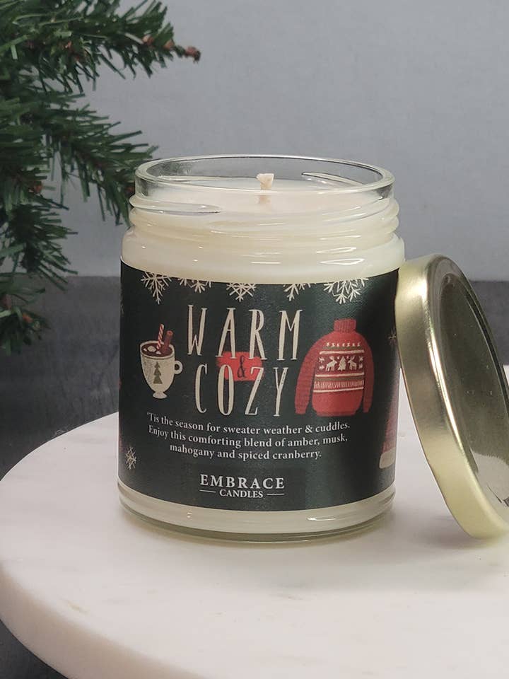 Warm and Cozy - Spiced Cranberry Holiday Candle for wholesale by Embrace Candles