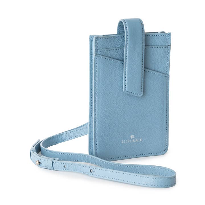 Leather Phone Bag - Airlie Blue for wholesale by Lily Grace Co.