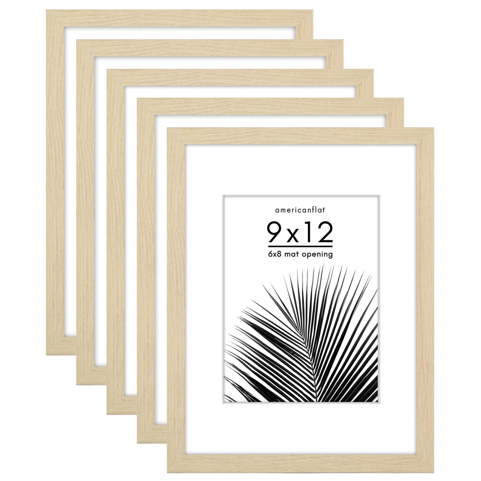 Americanflat - Wholesale Picture Frame - Americanflat 5 Pack Picture Frames With Mat Plexiglass Cover124