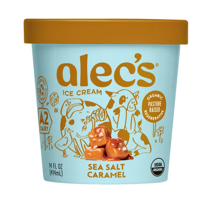 Alec's Ice Cream - Wholesale Ice Cream/Sorbet - Sea Salt Caramel Organic A2 Ice Cream
