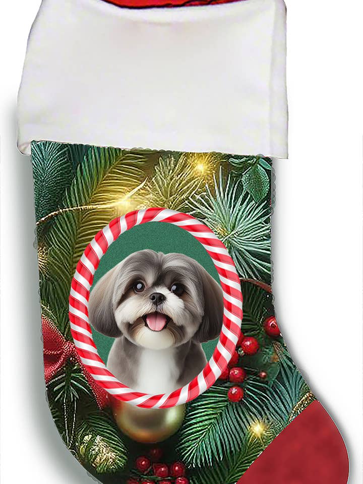 Shih Tzu Silver - Christmas Stocking for wholesale by Best of Breed Products