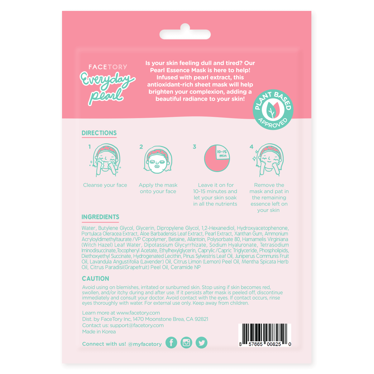 FaceTory - Wholesale Skincare Face Mask - Face Mask - Korean Beauty - Brightening - Everyday - Pearl4