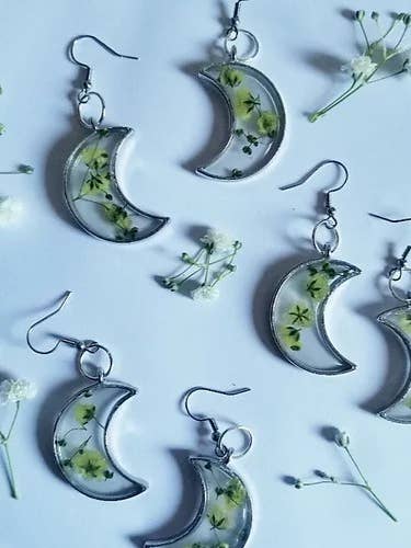 Gypsohpila Moons Gold Earring for wholesale by Paige Alexander