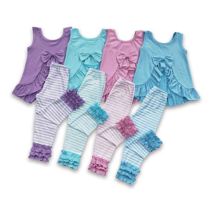 Tunique à nœud uni à rayures, dos nu, vêtements pour enfants et filles pour la vente par Yawoo Garments