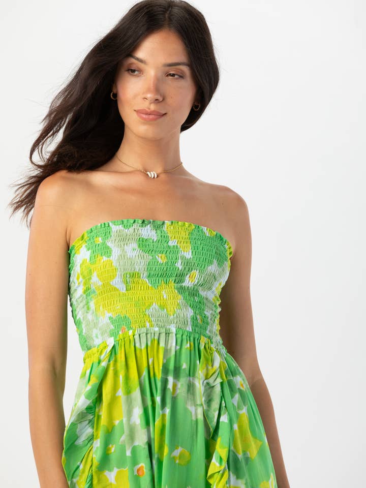 Watercolor Dreams Green Hoku Mini Dress for wholesale on Faire3