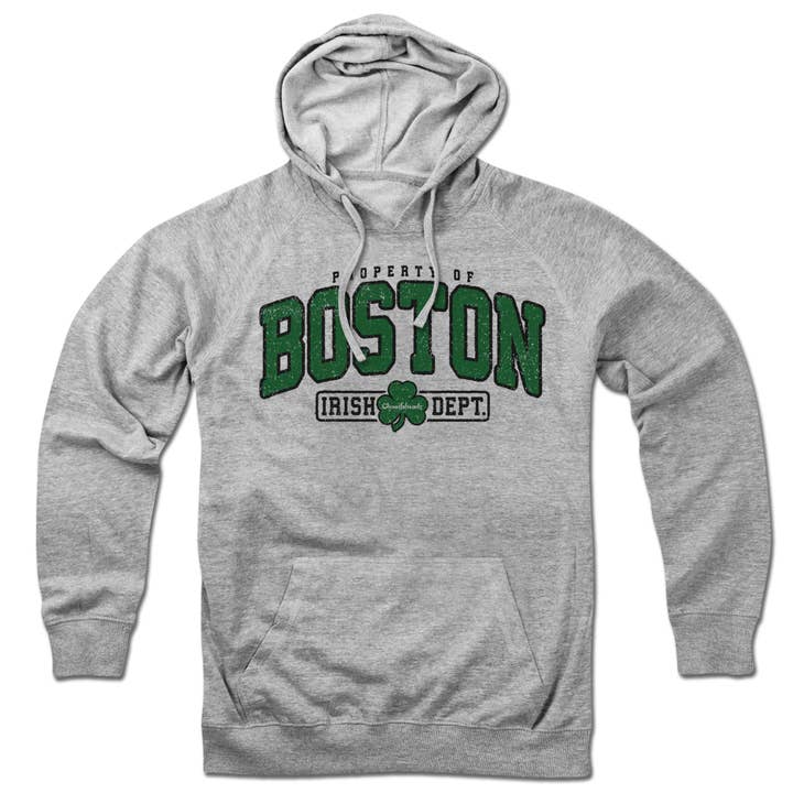 Property of Boston Irish Dept. Hoodie for wholesale by Chowdaheadz