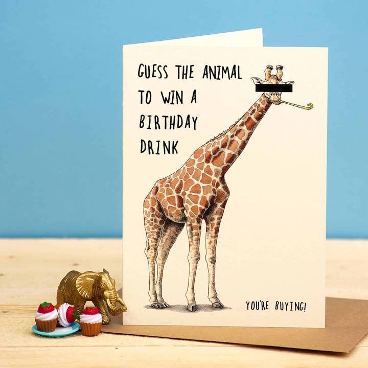 Giraffe verjaardagskaart - Verjaardagskaart - Grappig voor wholesale door Bewilderbeest