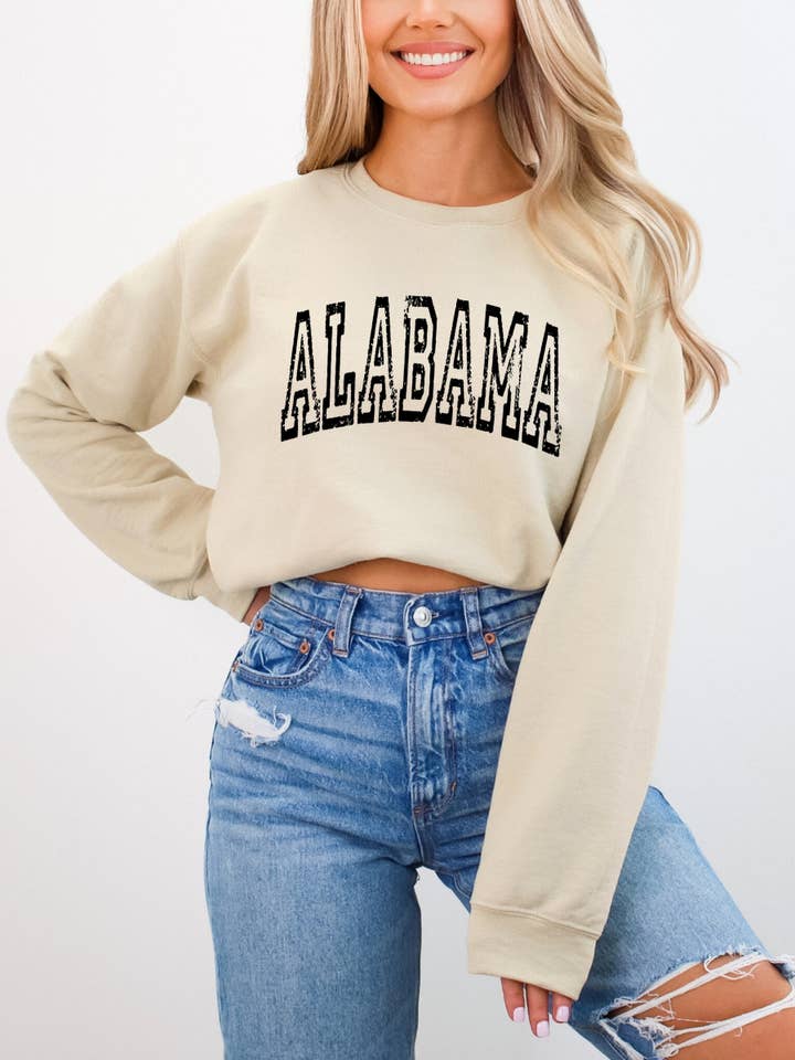 Alabama State Crewneck Sweatshirt for wholesale by Desert Raine