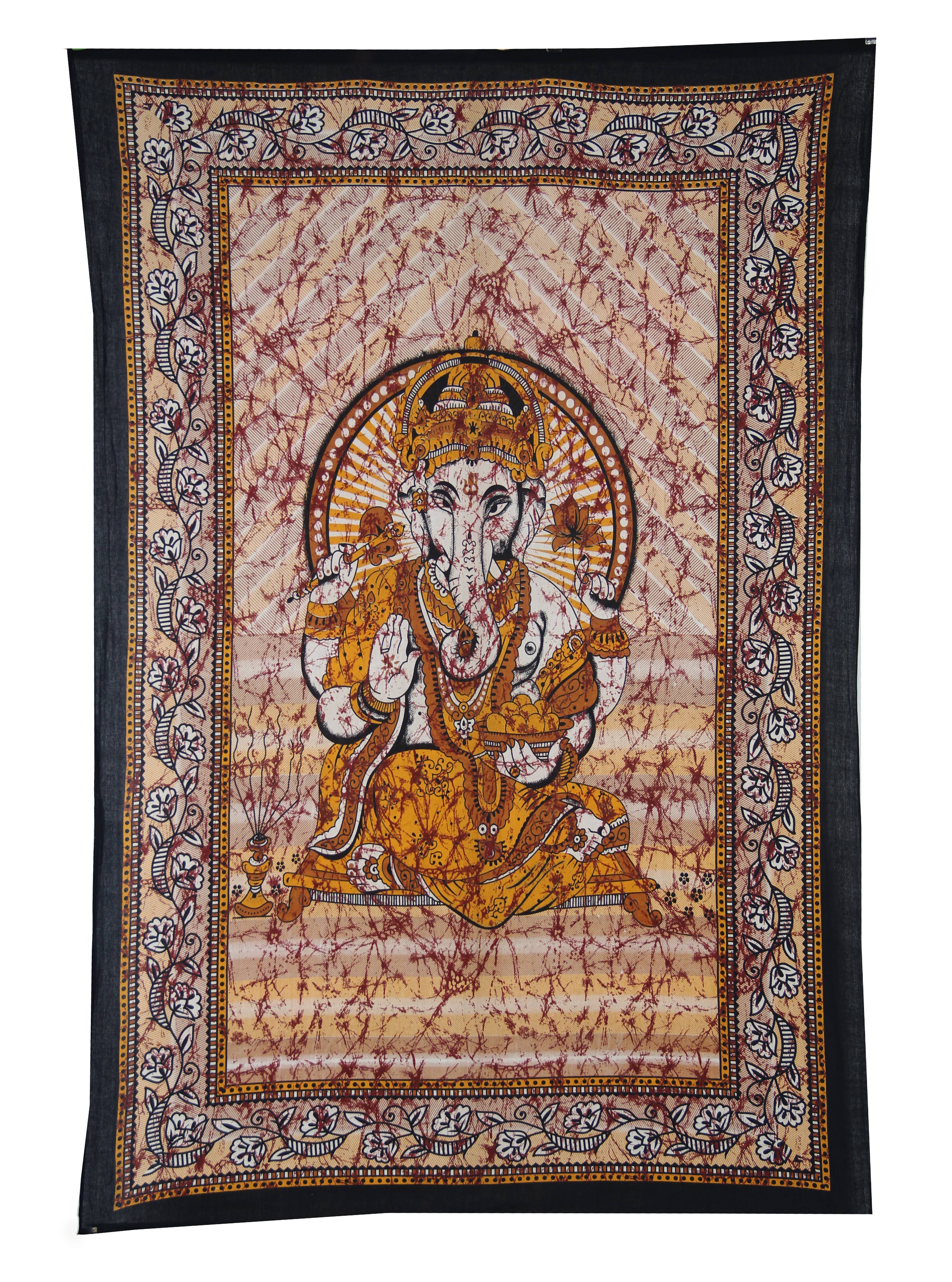 Lungta Imports - Wholesale Tapestry/Textile - Ganesha Ganesh Ganpati Tapestry Wall Hanging Decor1