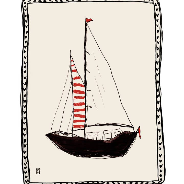 Pascale Berkowitz Studio Art - Wholesale Art Print - "Sailboat No. 02", Giclée Fine Art Print1