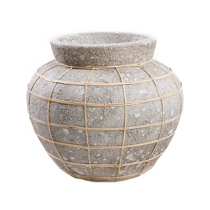 The Belly Vase - Concrete Natural - L for wholesale by Bazar Bizar Living