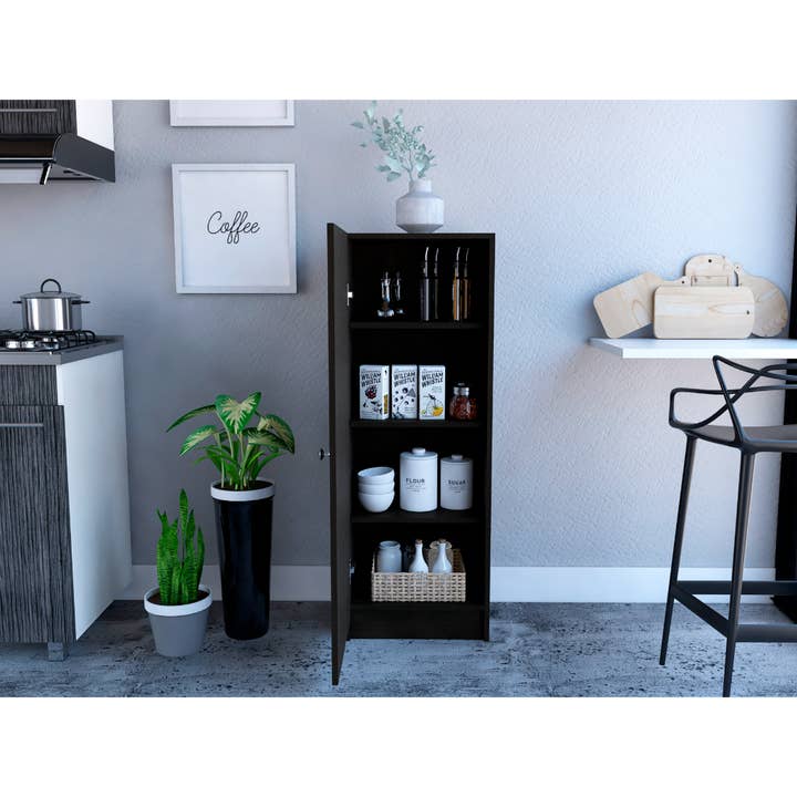 TUHOME FURNITURE – Engroshandel Skab – Catalano Pantry, Enkeltdørsskab, Fire indvendige hylder2