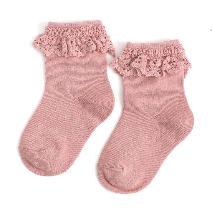 Blush Pink Lace Midi Sock for wholesale by Little Stocking Co.