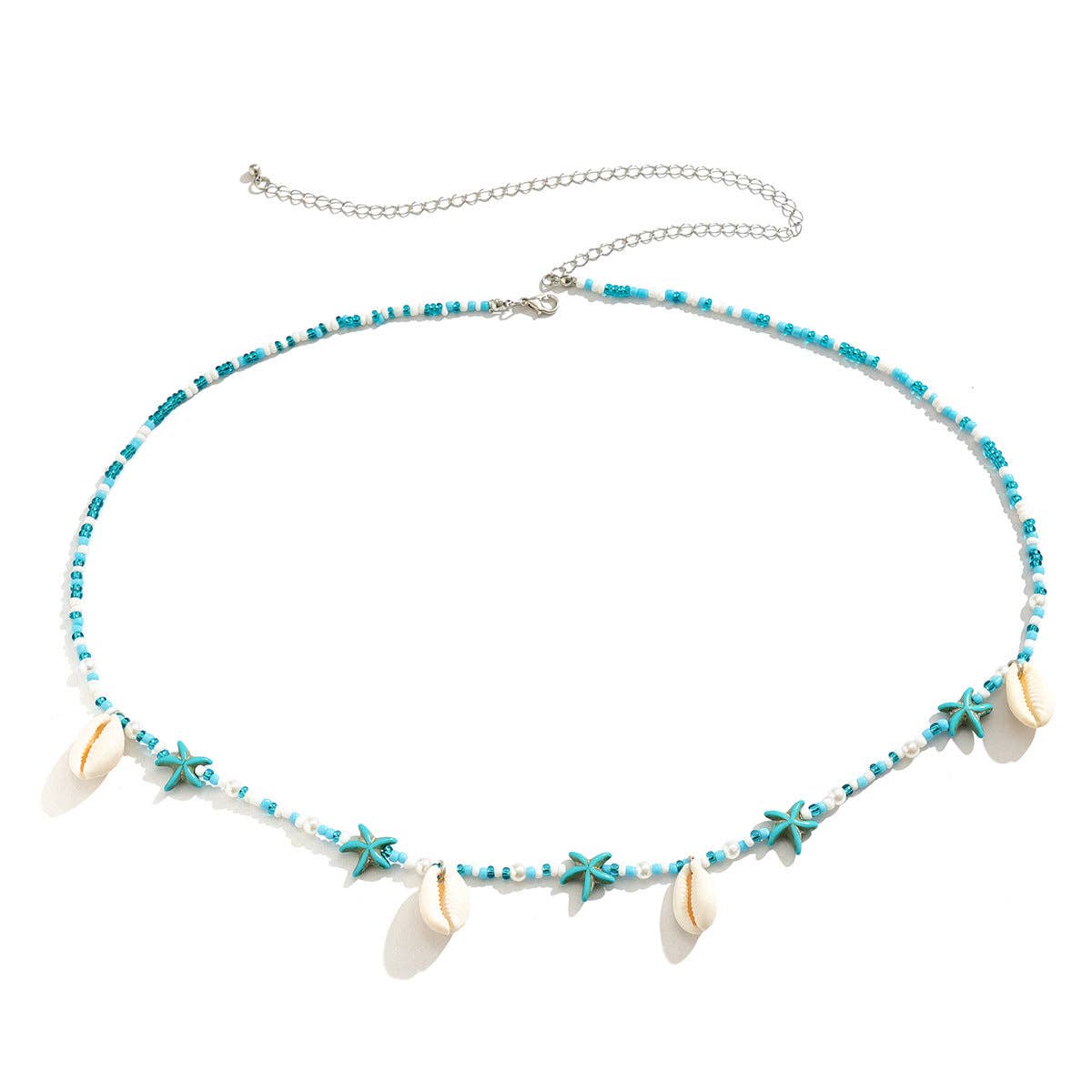 Dipped Shop - Wholesale Face/Body Chain - Simple Beaded Shell Waist Chain DPJYD187