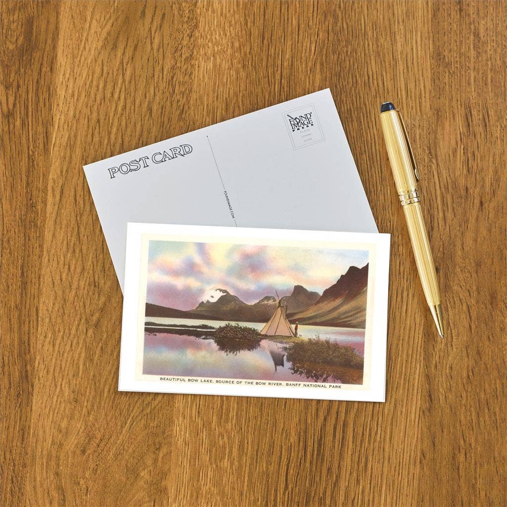 Found Image Press - Venta al por mayor Tarjeta postal - Tarjeta postal CN-36 Lago Bow, Parque Nacional Banff, Alberta, Canadá1