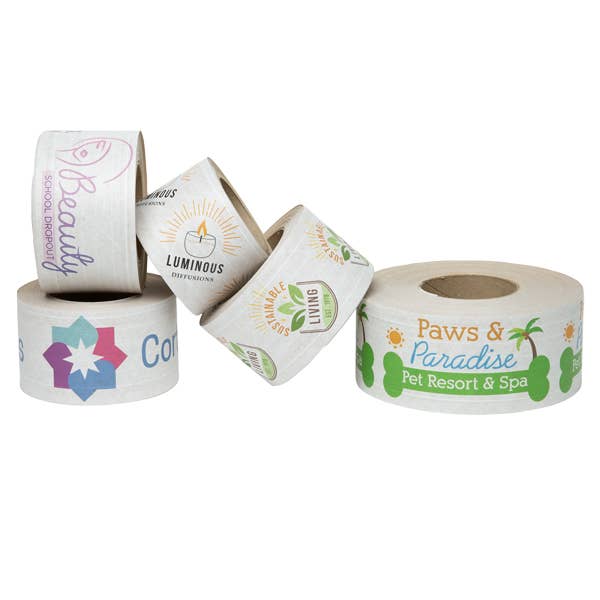Full color print Water activated Packaging Tape for wholesale by Above & Beyond ScreenPrinting @ More