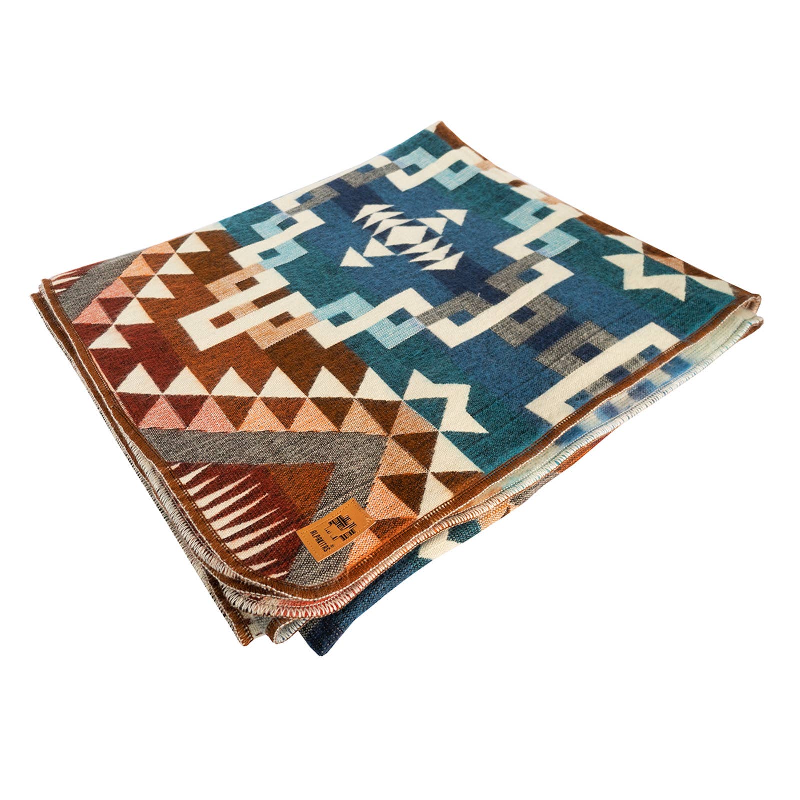 Alpakitas - Wholesale Throw Blanket - Alpakitas Wool Blanket | Ancestral Design (Orange & Blue))1