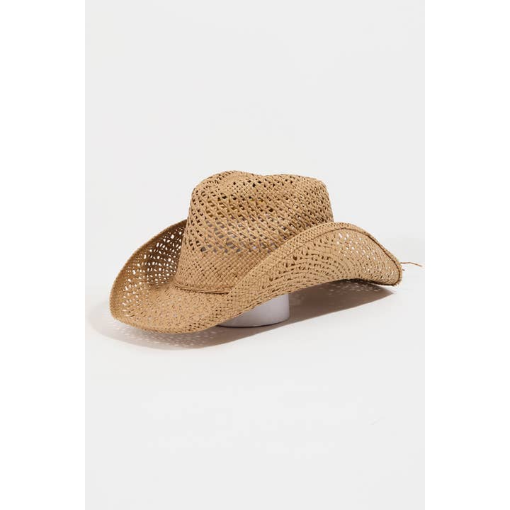 Collections by Fame Accessories – Großhandel Fedora-Hut – Damen – Strohgeflecht-Schnur Western-Cowboyhut9