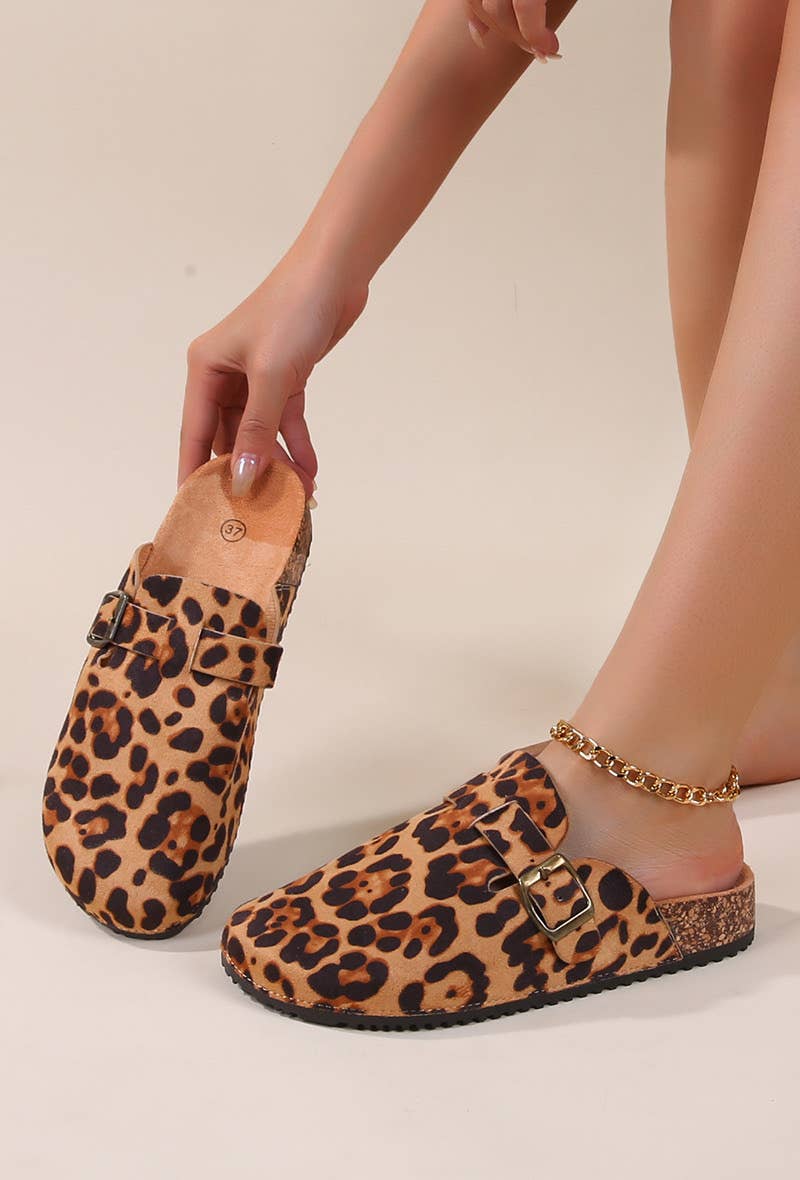 Camel Suede mules with cork effect sole and bri, LB510-122 for wholesale on Faire6